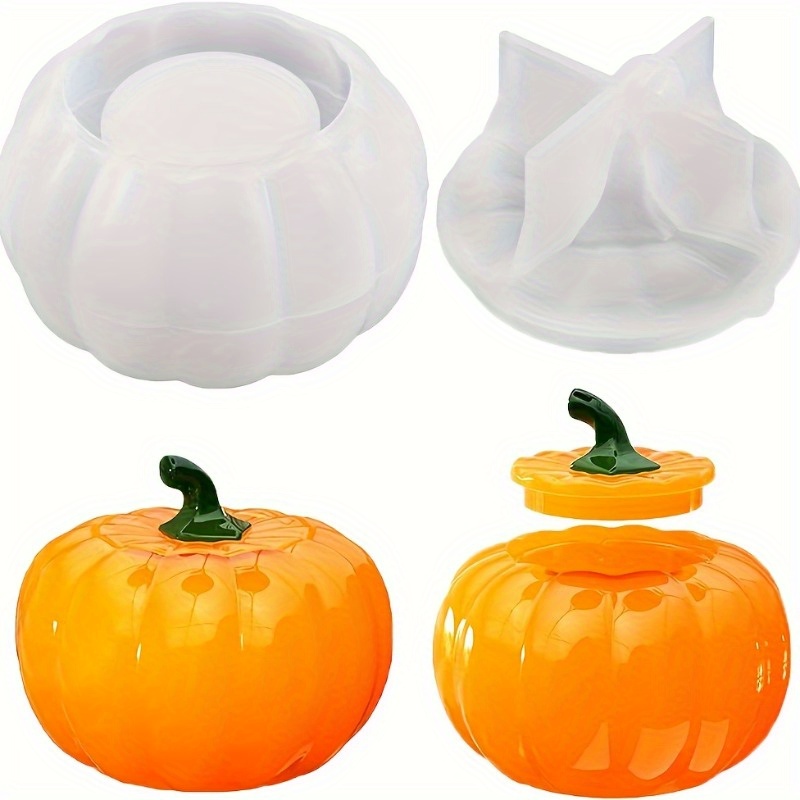 Candle Supplies Jars - 2pcs Pumpkin Jar Silicone Molds Halloween