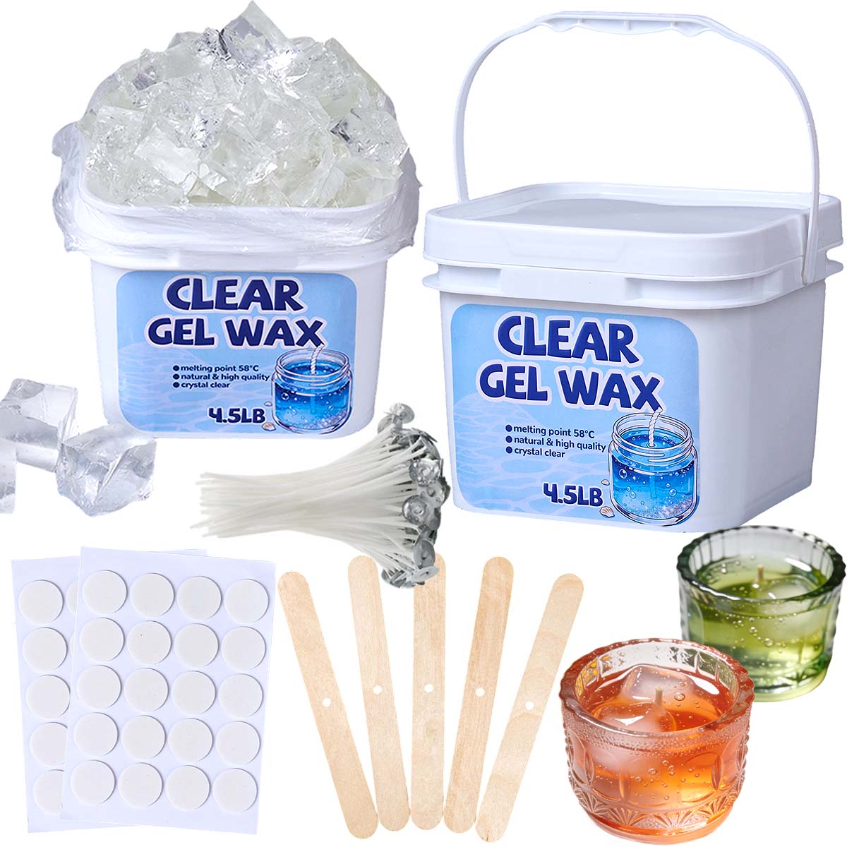 Candle Supplies Bulk - 4.5LB Bulk Clear Jelly Wax Kit