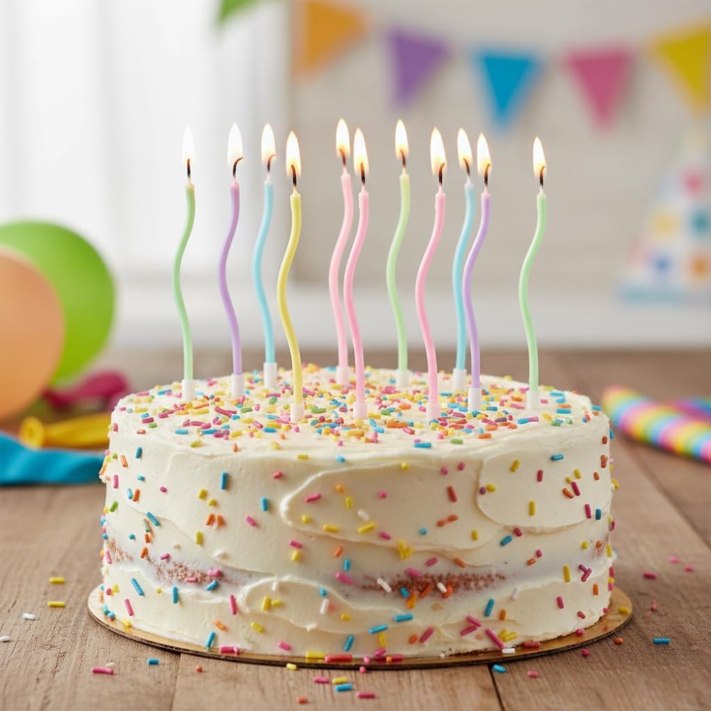 Rainbow Spiral Birthday Cake C - Candle Supplies Free Shipping recension och pris