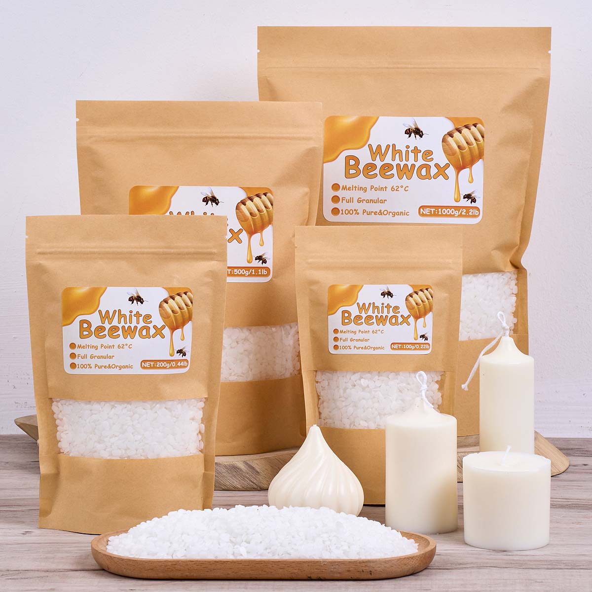 1000g White Beeswax DIY Candle - Candle Supplies Bulk recension och pris