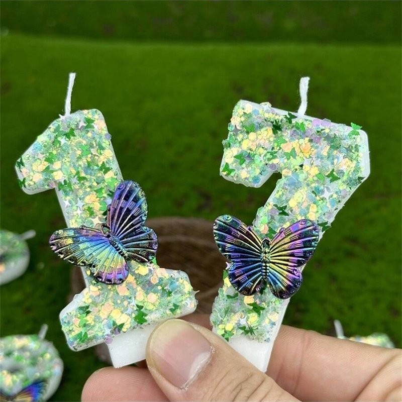 1Pc Green Sequins Number 0-9 B - Candle Supplies Free Shipping recension och pris