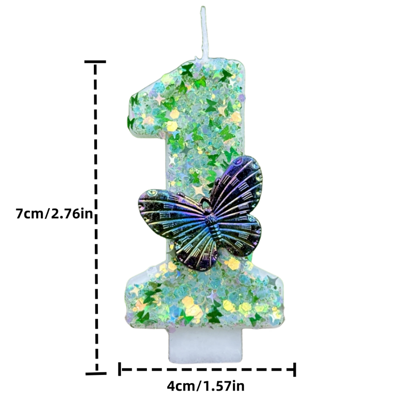 1Pc Green Sequins Number 0-9 B - Candle Supplies Free Shipping recension och pris
